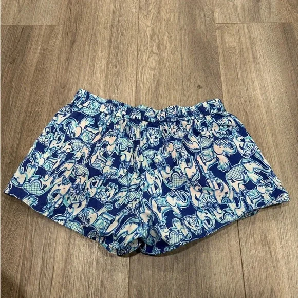 🚫sold🚫Lilly Pulitzer Run Around Luxletic Short Bomber Blue Get Trunky Elephant… - Picture 4 of 5